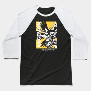 Angemon Black White Baseball T-Shirt